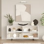 Hanah Home Consola On3-W de 160 cm en Blanco con Patas de Metal, Mueble Versátil y Duradero, Tablero Melamina
